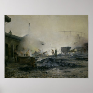 Affiches L'usine de gaz de Courcelles, 1884