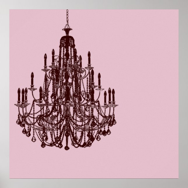 Affiches Lustre rose Chic (Devant)
