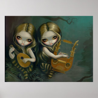 Affiches Lute et Lyre gothique fée nymphe Art Imprimer