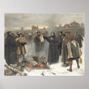 Affiches Luther brûle Taureau papal