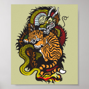 Affiches lutte dragon et tigre