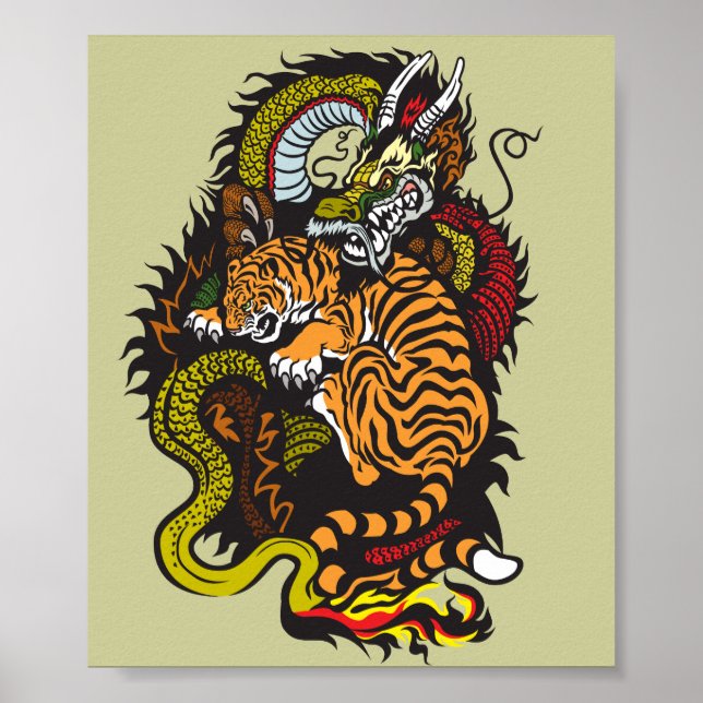 Affiches lutte dragon et tigre (Devant)