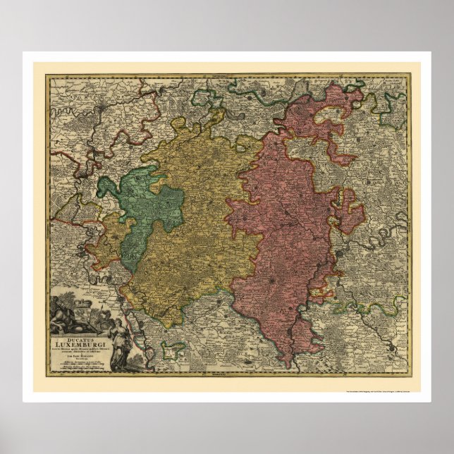Affiches Luxembourg - Carte Europe 1712 (Devant)
