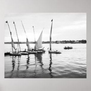 Affiches Luxor Egypt, Feluccas sur le Nil