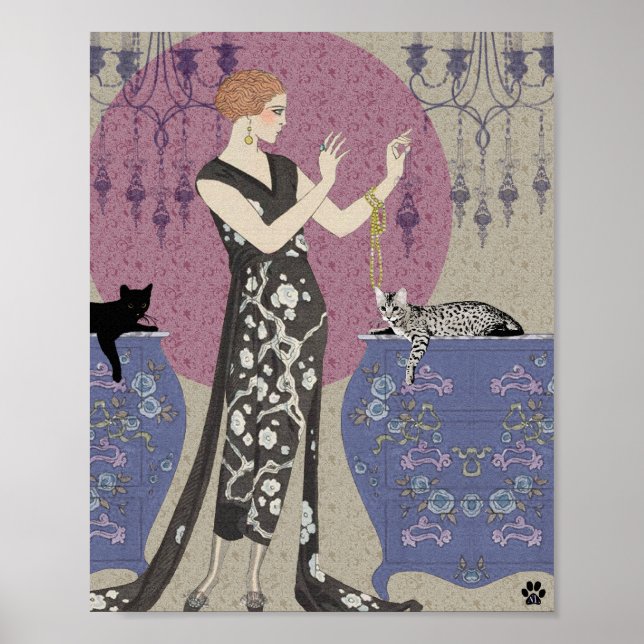 Affiches Lydia & Bengale à Mauve et Taupe (Devant)