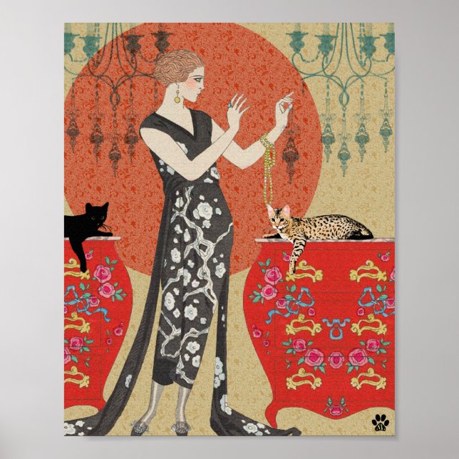 Affiches Lydia et Bengale en Rouge et Or (Devant)