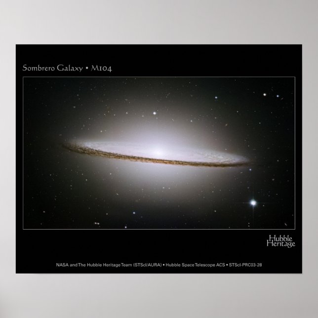 Affiches M104 Sombrero Galaxy (Devant)