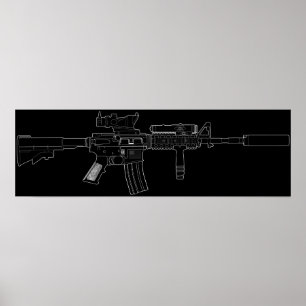 Affiches M4 SOPMOD Noir