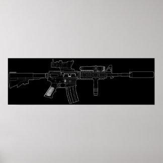 Affiches M4 SOPMOD Noir