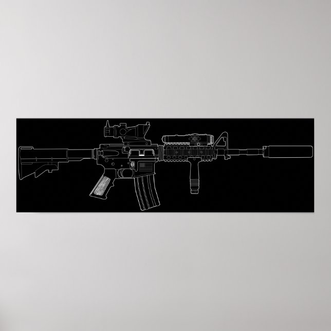 Affiches M4 SOPMOD Noir (Devant)
