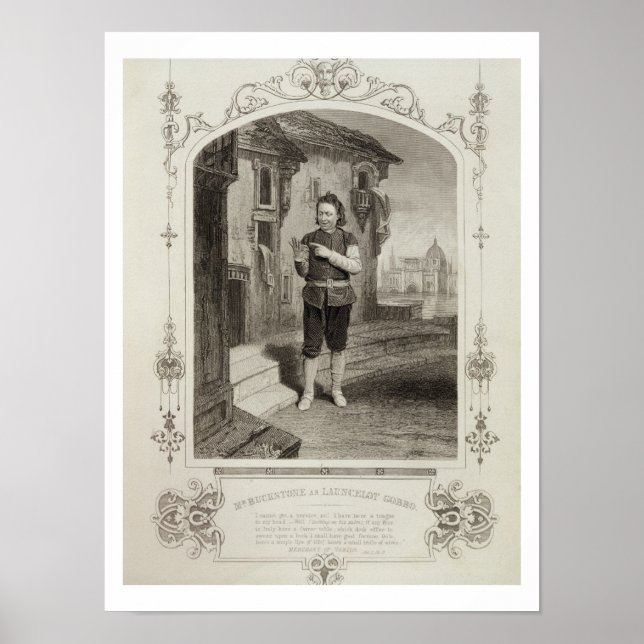 Affiches M. Buckstone en tant que Lancelot Gobbo, Acte II S (Devant)