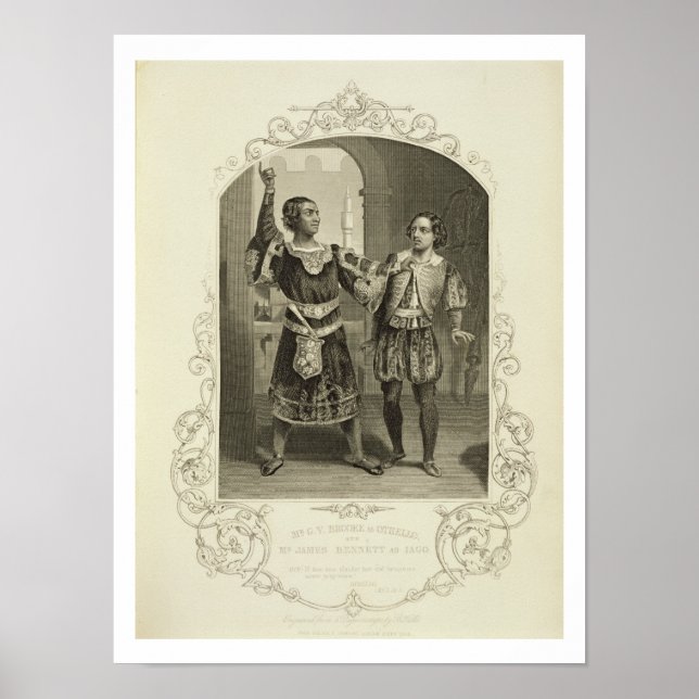 Affiches M. G. V. Brooke en tant qu'Othello et James Bennet (Devant)