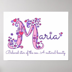 Affiches M monogramme art Maria filles nom signifiant affic