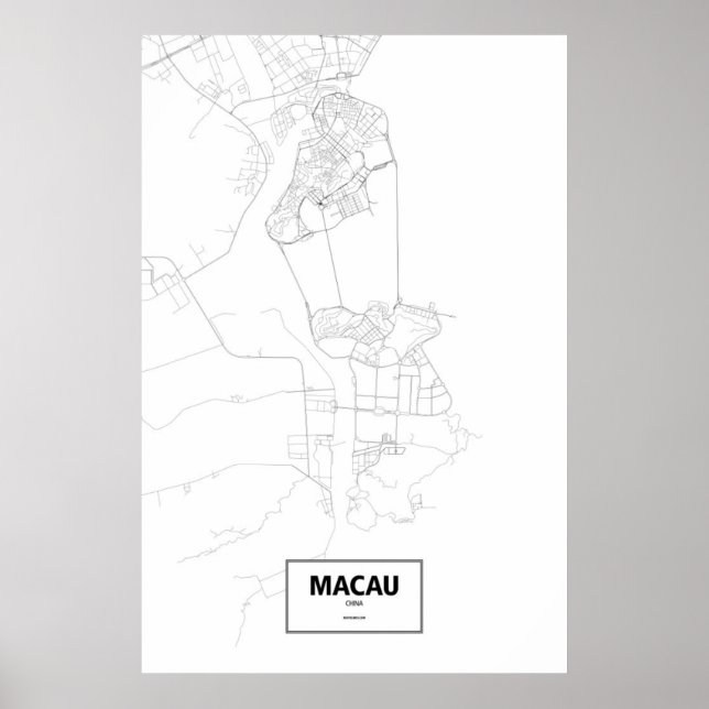 Affiches Macao, Chine (noir sur blanc) (Devant)