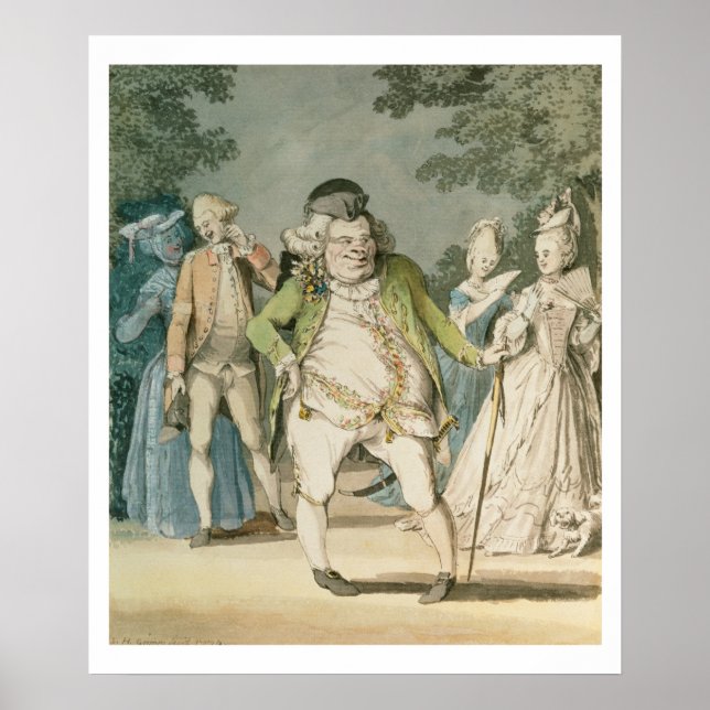Affiches Macaroni, 1774 (w/c on paper) (Devant)