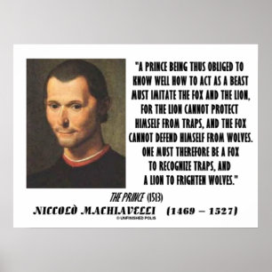 Affiches Machiavelli Prince Imiter Fox et Citation Lion