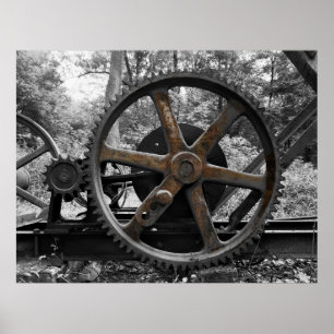 AFFICHES MACHINE ABANDONNÉE DANS LA FORÊT