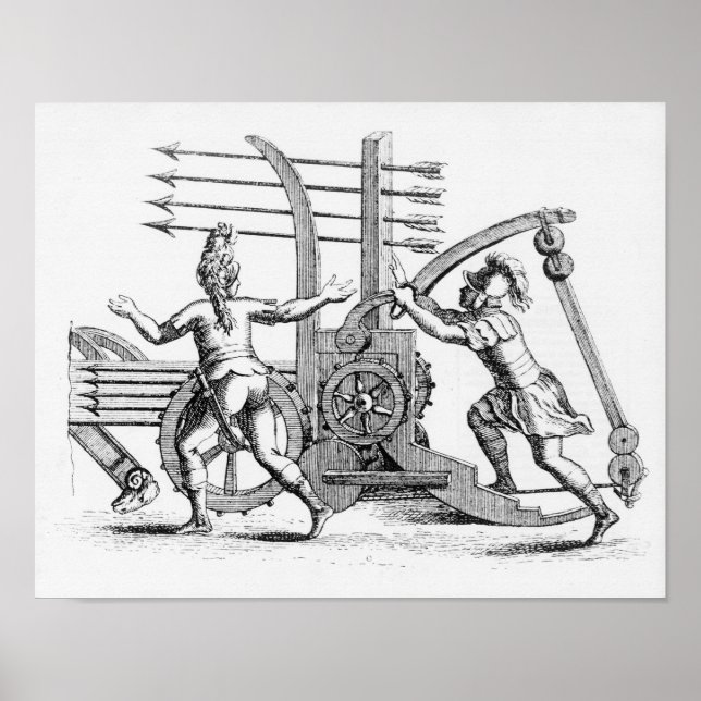 Affiches Machine de guerre romaine pour lancer des lances (Devant)