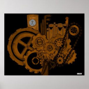 Affiches Machines de Steampunk (cuivre)