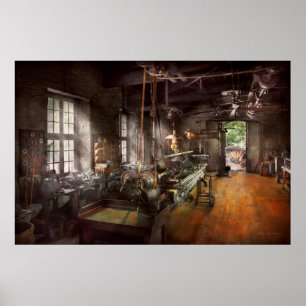 Affiches Machiniste - Lathe - A long lathe