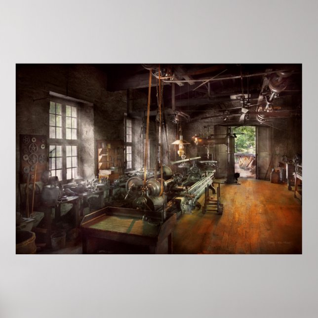 Affiches Machiniste - Lathe - A long lathe (Devant)