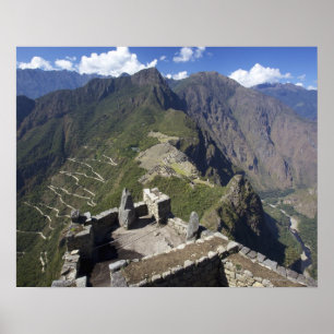 Affiches Machu Picchu vu du pic Huayna Picchu,