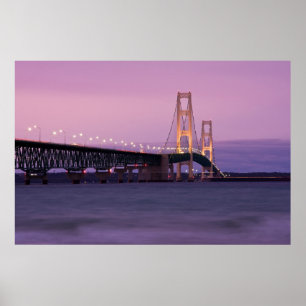 Affiches Mackinac Bridge Sunset