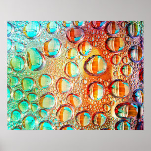 Affiches Macro baisses colorées de l'eau sur la photo en