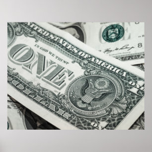 Affiches Macro de l'argent de la facture d'un dollar