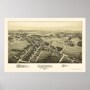 Affiches Macungie, PA Carte panoramique - 1893