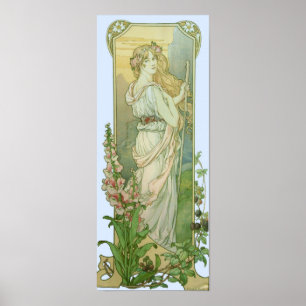 Affiches Madame blonde dans le blanc