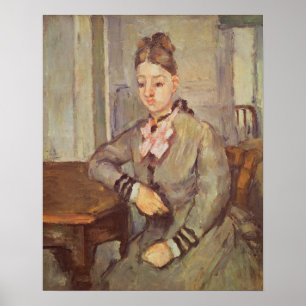 Affiches Madame Cezanne Leaning on a Table, 1873-1877