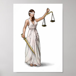 Affiches Madame Justice Illustration