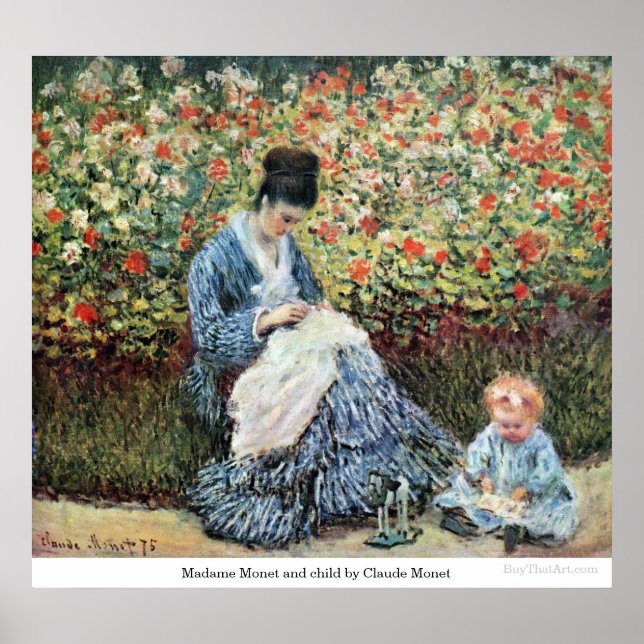 Affiches Madame Monet et enfant par Claude Monet (Devant)
