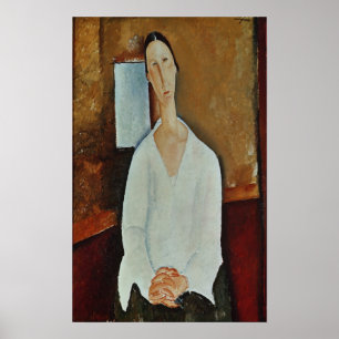 Affiches Madame Zborowska avec les mains étreintes, c.1917