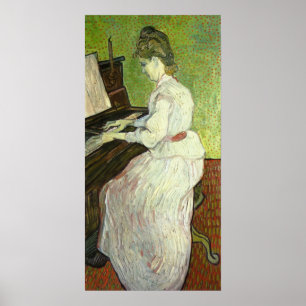 Affiches Mademoiselle Gachet au piano par van Gogh