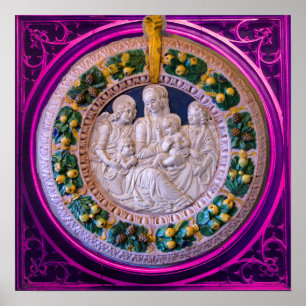 AFFICHES MADONE AVEC ENFANT ET SAINTS