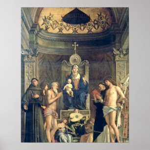 Affiches Madonna and Child Enthroned between SS. Francis, J