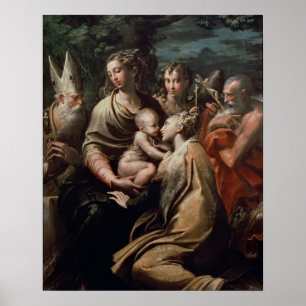 Affiches Madonna and Child with Saints, c.1529 (oil on pane