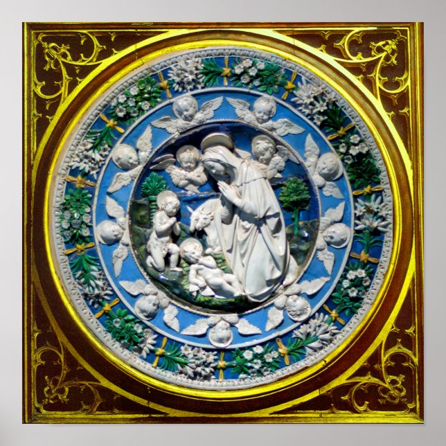 AFFICHES MADONNA AVEC ENFANT ET ANGELS (Devant)