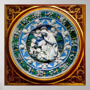 AFFICHES MADONNA AVEC ENFANT ET ANGELS