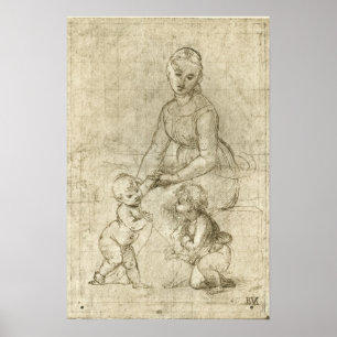 Affiches Madonna, Christ, Saint Jean Baptiste par Rapahel