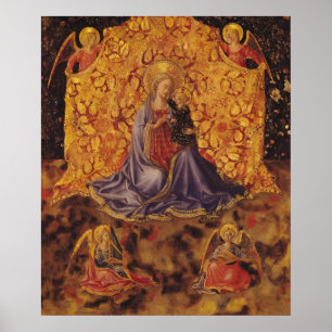 Affiches Madonna de l'humilité avec l'enfant et les anges