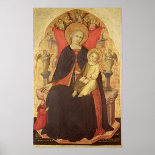 Affiches Madonna et enfant couronnés avec Vulciano de