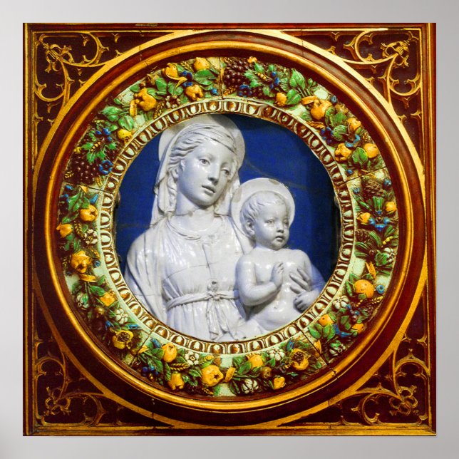 AFFICHES MADONNA WITH CHILD  RENAISSANCE FLORAL CROWN (Devant)