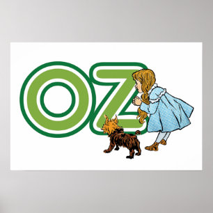 Affiches Mage de l'Oz Dorothée Toto avec grandes lettres