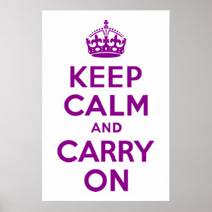 Affiches Magenta foncé Garder le calme et continuer