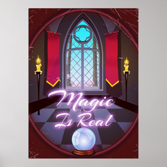 Affiches Magic Is Real citation inspirante dessin animé (Devant)