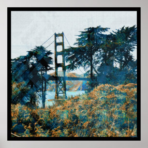 Affiches Magic Sunset Bridge Blue_orange