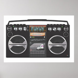 Affiches Magnétophone à cassettes Boombox